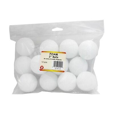 Hygloss Craft Foam Balls, 2 Inch, 12/Pack, 3 Packs (HYG51102-3)