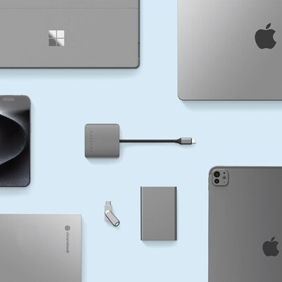 Satechi 4-Port USB-C Hub, 100W Power Delivery, Space Gray (ST-H4CPDM)