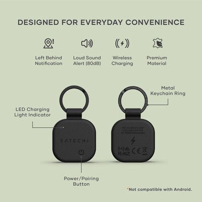 Satechi  Vegan-leather Findall Keychain, Black (ST-LKCFK)