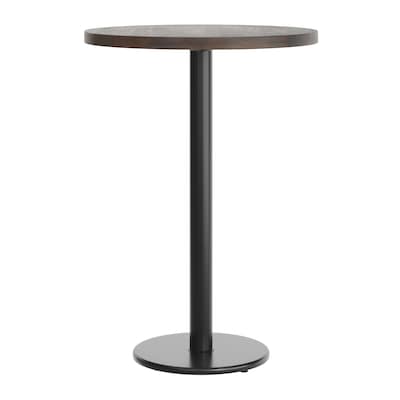 Flash Furniture Bennett 30" Round Wooden Commercial Indoor Table, Dark Brown Top/Black Base (GSFRD30DBTR18B)
