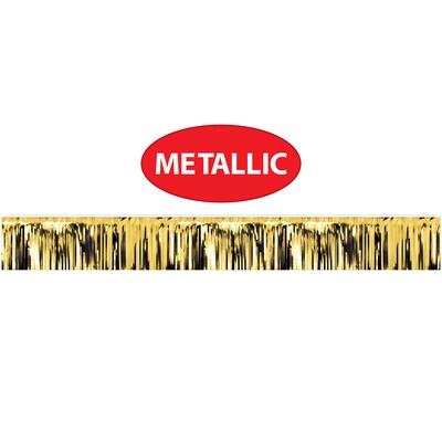 Beistle Metallic Fringe Banner, Gold (56092-GD)