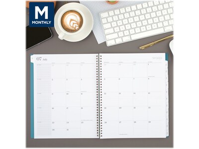 2023-2024 Cambridge WorkStyle Balance 8.5" x 11" Academic Weekly & Monthly Planner, Plastic Cover, Teal/Gold (1606-905A-12-24)