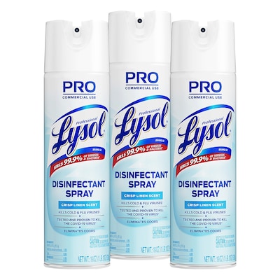 Lysol Professional Cleaner Disinfectant, Crisp Linen, 19 Oz., 3/Pack