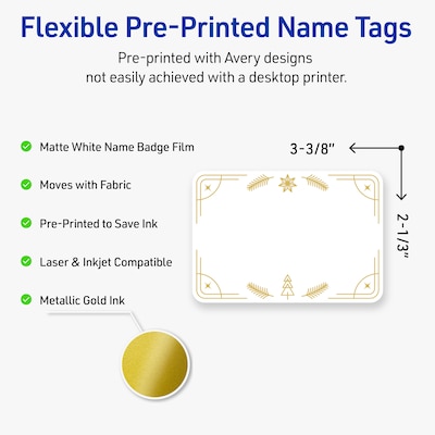 Avery Rectangle Multipurpose Labels, 2-1/3 x 3-3/8, White, 80/Pack (19479370633)