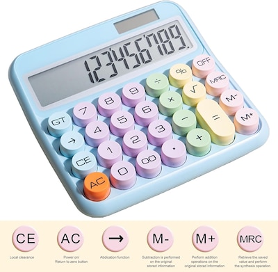 SaharaCase 12-Digit Battery/Solar Powered Desktop Calculator, Purple (KB51)