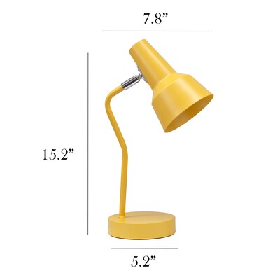 Simple Designs Sleek Essentials LED Desk Lamp, 15.2", Yellow (LD1078-YLW)