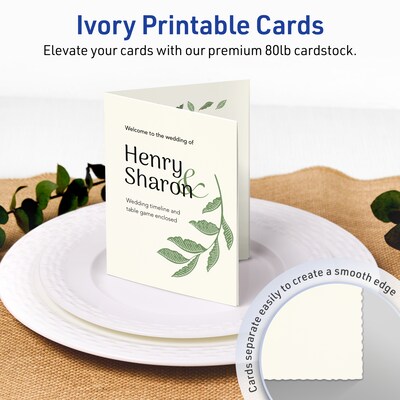 Avery Matte General Use Blank Cards, Ivory, 50/Box (95346)