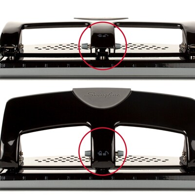 Swingline® SmartTouch™ Low Force 3-Hole Punch, 20 Sheet Capacity, Black/Gray (A7074133)
