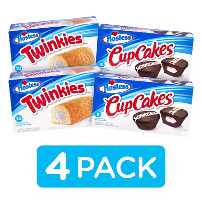 Hostess Twinkie & Cupcake Variety Pack, 4/Pack (600-04134)