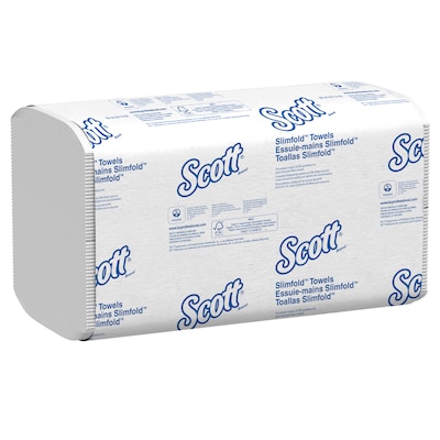 Scott Control Plus+ Slimfold Recycled Multifold Paper Towels, 1-ply, 90 Sheets/Pack, 24 Packs/Carton