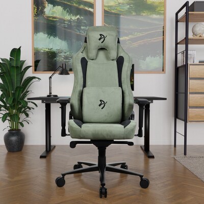Arozzi Vernazza Supersoft Fabric Ergonomic Racing Gaming Chair, Forest (VERNAZZA-SPSF-FST)