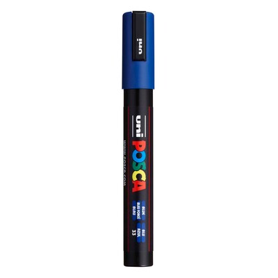 POSCA PC-5M Water Based Paint Marker, Medium Bullet Tip, Blue, 3/Pack (UBCPC5MBLUE-3)