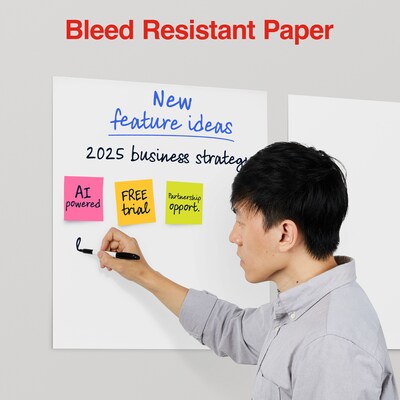 Staples Stickies Tabletop Easel Pad, 20" x 23", White, 20 Sheets/Pad (23448)