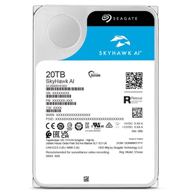 Seagate SkyHawk AI 20TB 3.5" SATA Internal Hard Drive (ST20000VE003)