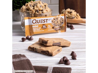 Quest Minis Gluten Free Chocolate Chip Cookie Dough Protein Bar, 0.81 oz., 14 Bars/Box (QPBMCCCD14M8)