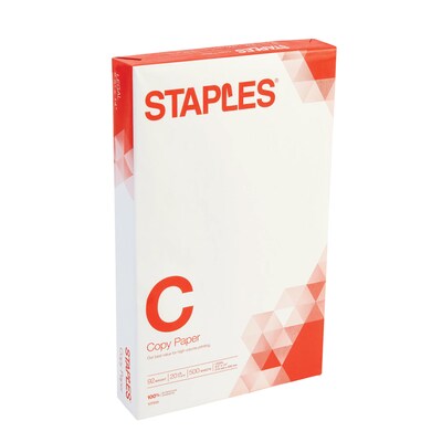 Staples Copy Paper, 8.5 x 14, 20 lbs., White, 500 Sheets/Ream (127035/08635-0)