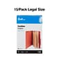 Quill Brand® 2/5-Cut Tab Pressboard Classification File Folders, 2-Partitions, 6-Fasteners, Legal, Brown, 15/Box (7-39036)