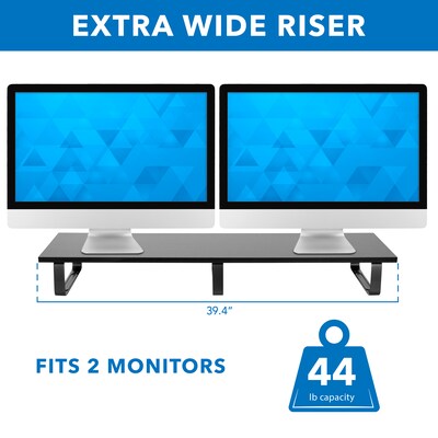 Mount-It! Monitor Stand for Up to 2 Monitors, 39.4" Wide, Black (MI-7267)