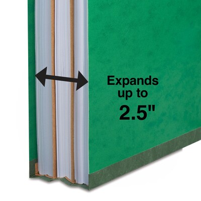 Staples Moisture Resistant Classification Folder, 2-Dividers, 2.5" Expansion, Letter Size, Green, 10/Box (ST614621-CC)