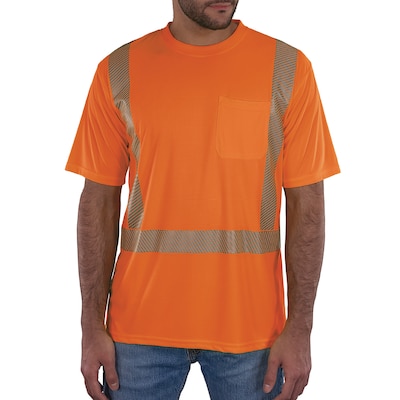 GloWear 8292 High Visibility Short Sleeve T-Shirt, ANSI Type R Class 2, Orange, Small (22242)
