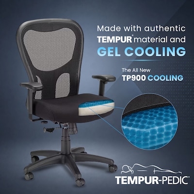 Tempur-Pedic Ergonomic Fabric/Mesh Swivel Task Chair, Black (TP9000-C-BLK)
