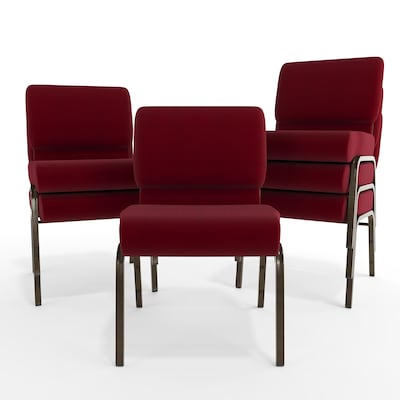 Flash Furniture HERCULES Series Fabric Church Stacking Chair, Burgundy/Gold Vein Frame (FCH2214GV369)