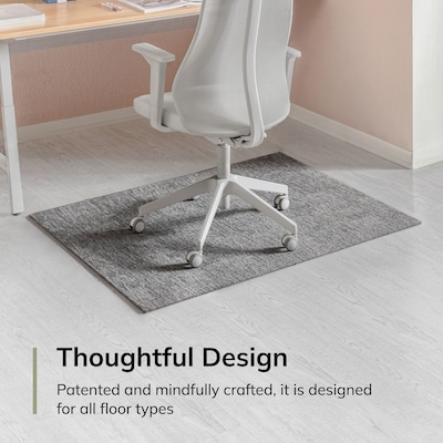 Anji Mountain Rug'd Carpet & Hard Floor Chair Mat, 40" x 54", Burlington Gray (AMB9041-4054)