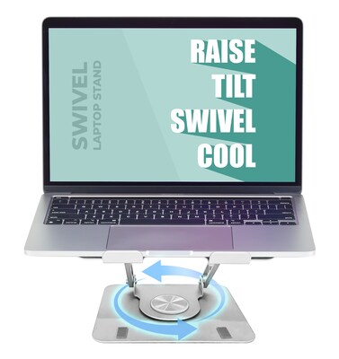 Uncaged Ergonomics 10.2 x 10 Metal Swivel Laptop Stand 2.0, Silver  (SLS-Silver)