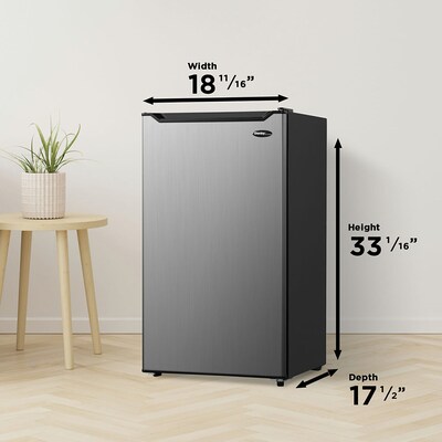 Danby Compact Refrigerator, 3.2 Cu. Ft., Stainless Steel (DAR032B2SLM)