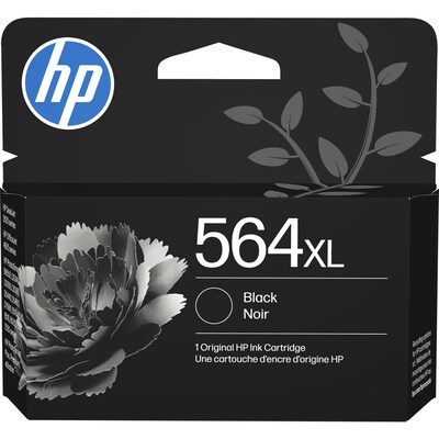 HP 564XL Black High Yield Ink Cartridge, Prints Up to 550 Pages (CN684WN#140)