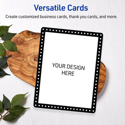 Avery Black and White Polka Dots Matte Blank Card, White, 20/Pack (S00-DKS)