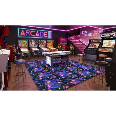 Joy Carpets Space Explorer Nylon 4' x 6' Machine Tufted Rug, Fluorescent (43N)