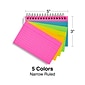 Staples™ 3" x 5" Index Cards, Lined, Neon, 50 Cards/Pack, 2 Packs/Carton (TR50994)