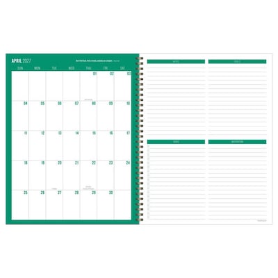 2027 TF Publishing Peonies 9 x 11  Weekly & Monthly Standard Planner, Paperboard Cover, Multicolored (27-9708)