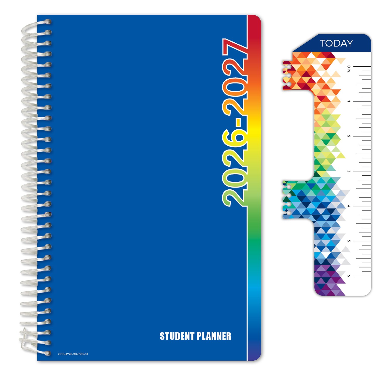 2026-2027 Global Printed Products 5.5 x 5.5 Academic Year Weekly & Monthly Student Planner, Paperboard Cover, Blue