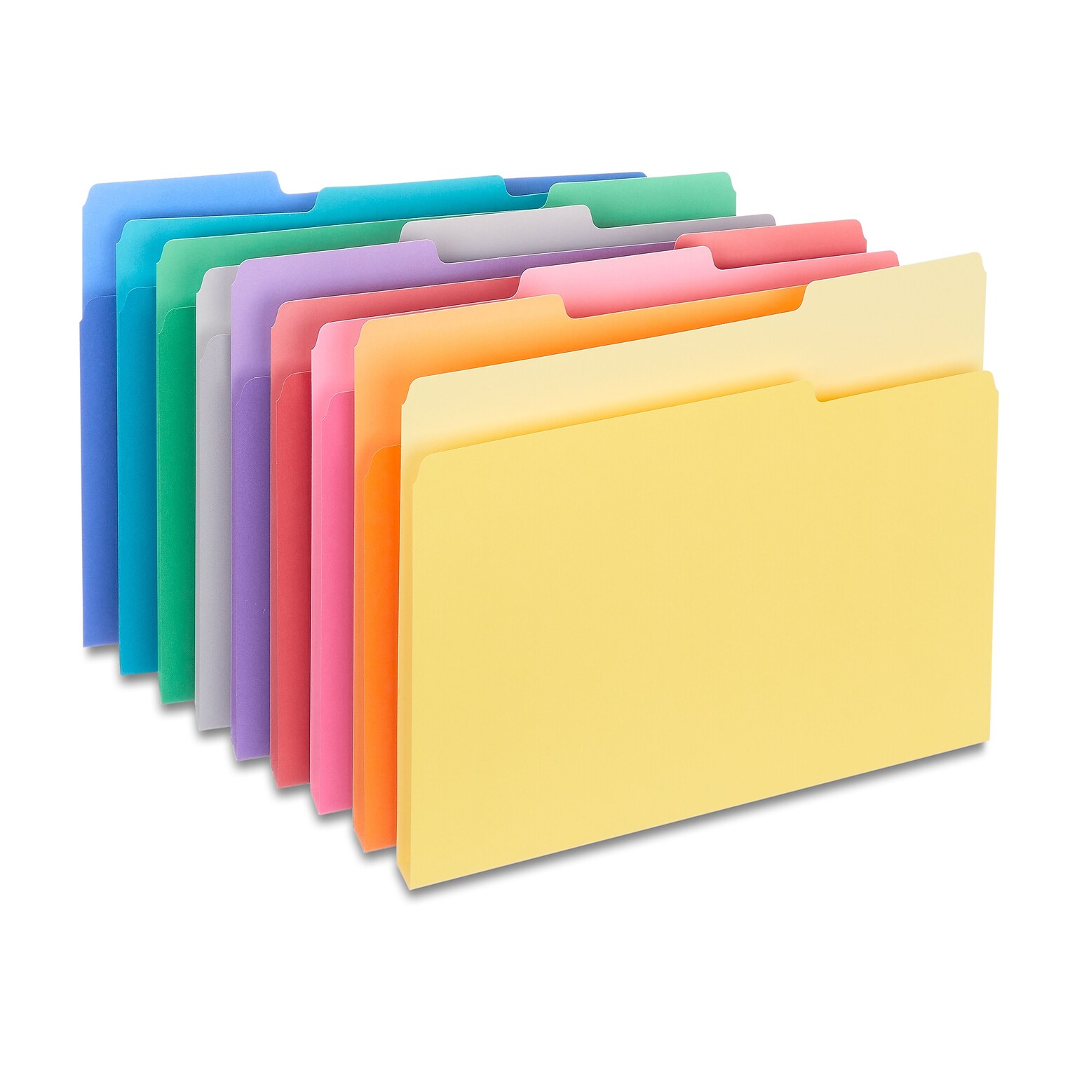 Staples File Folders,1/3-Cut Tab, Letter Size, Assorted Colors, 250/Box (ST502678-CC)