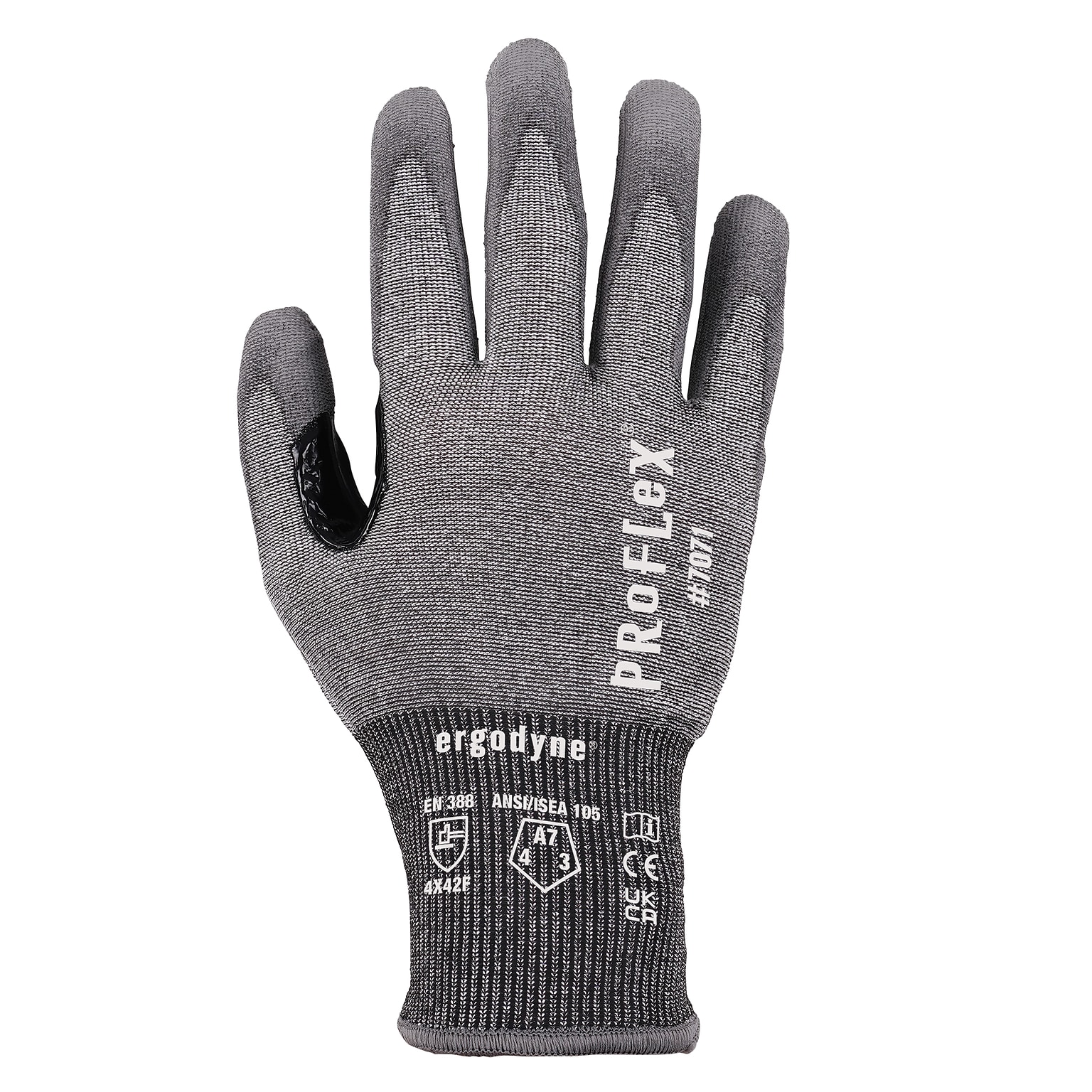 Ergodyne ProFlex 7071 PU Coated Cut-Resistant Gloves, ANSI A7, Gray, XL, 12 Pair (18065)