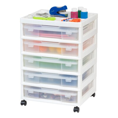 Iris 5-Drawer Storage Cart, White (587684)