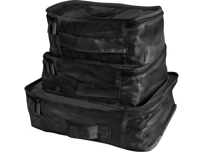 G Force 6-Piece Fabric Travel Pouch Set, Water Resistant, Black (27105-BLACK)