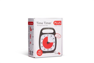 Time Timer Plus, 60-Minute Digital Timer, Black (TR-TTP7W)