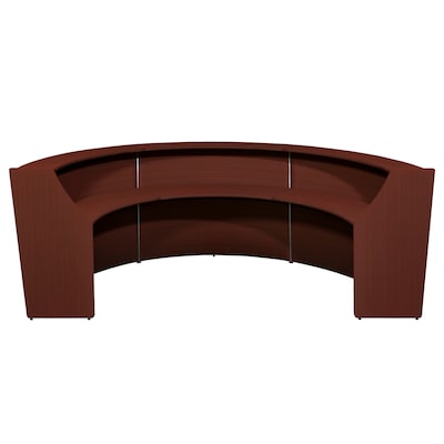 Regency Marque 144"W Curved Reception Desk Workstation, Mahogany (77293MH)