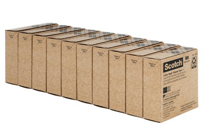 Scotch Greener Magic Tape, Invisible, 3/4 in x 900 in, 10 Tape Rolls, Clear, Refill, Home Office and Back to School Supplies