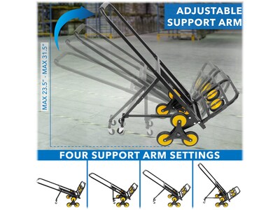 Mount-It! Stair Climber Hand Truck, 330 lb. Capacity, Black/Yellow (MI-924)