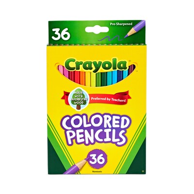 Crayola Kids Colored Pencils, Assorted Colors, 36 Pencils/Pack (68-4036)