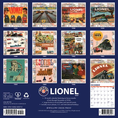 2027 Willow Creek Lionel 12 x 12 Monthly Wall Calendar (65570)