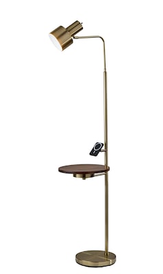 Adesso Joel 56H Antique Brass Task Floor Lamp with Metal Shade (2621-21)