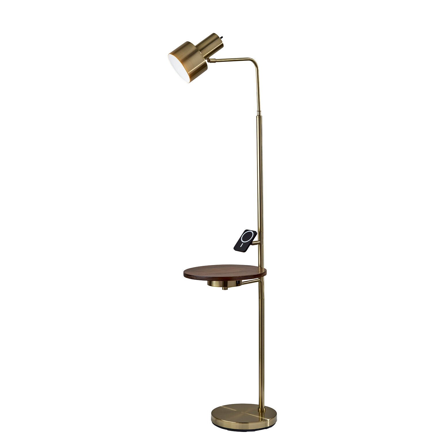 Adesso Joel 56H Antique Brass Task Floor Lamp with Metal Shade (2621-21)
