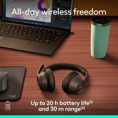 Logitech ZONE 305 For Business Bluetooth Stereo Headset, USB-C/A, MT Certified (981-001450)