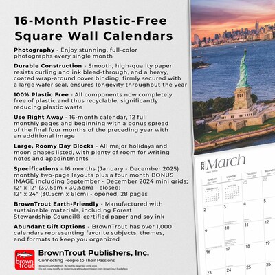 2025 BrownTrout New York City 12" x 12" Monthly Square Wall Calendar (9781975477462)