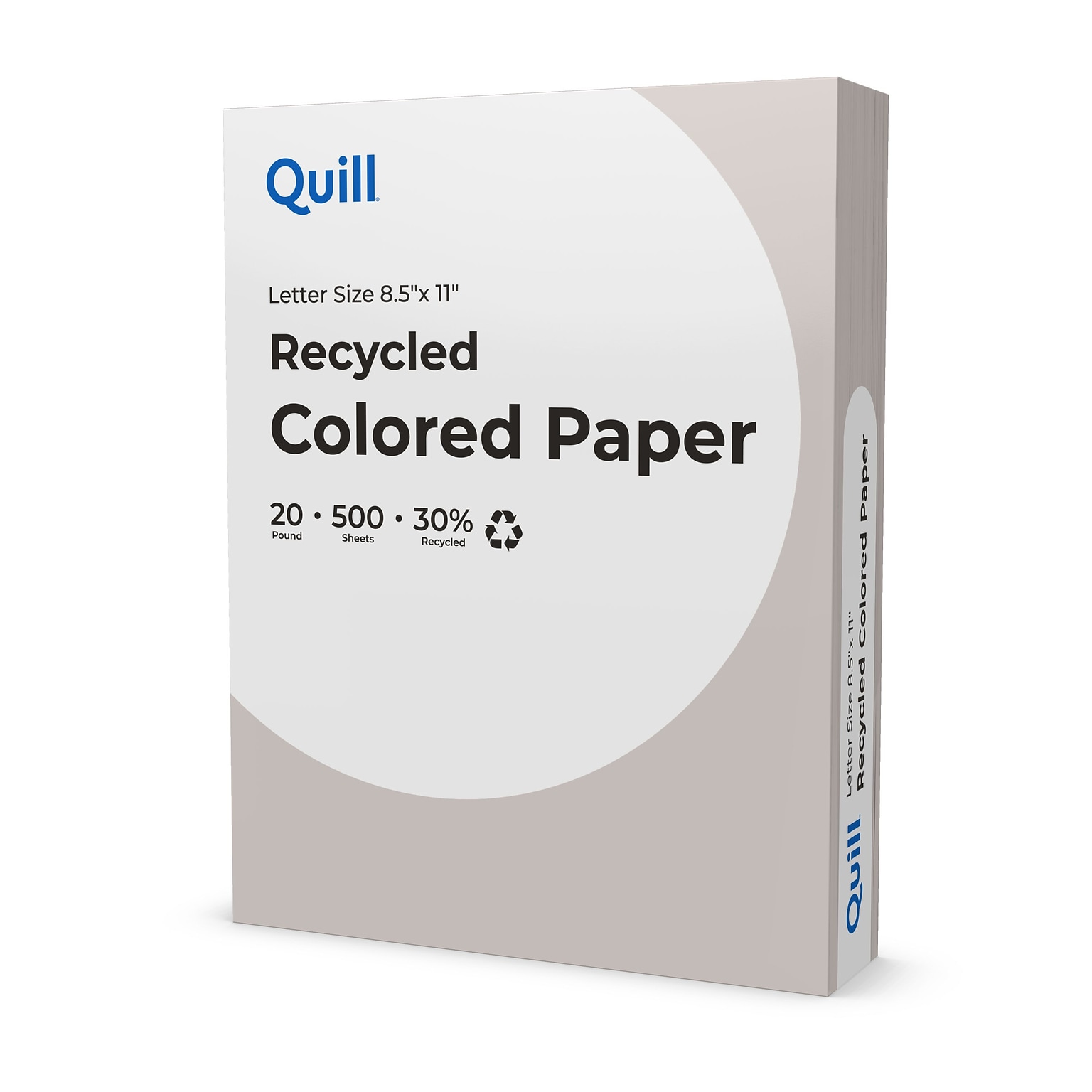 Quill Brand® 30% Recycled Colored Multipurpose Paper, 20 lbs., 8.5 x 11, Gray, 500 sheets/Ream